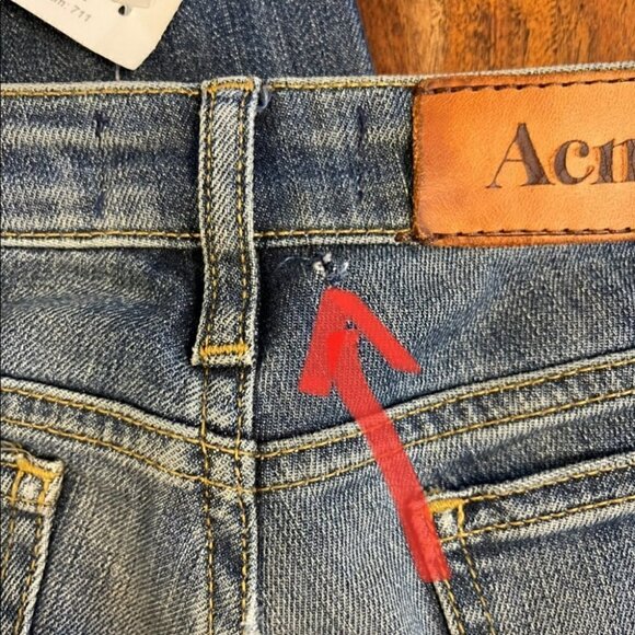 Acne BNWT Kex Soft Raw Skinny Stretchmed Wash Blue Jeans Size 25 - Picture 8 of 9